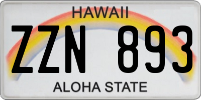 HI license plate ZZN893