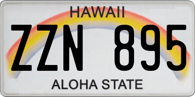 HI license plate ZZN895