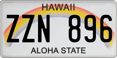 HI license plate ZZN896