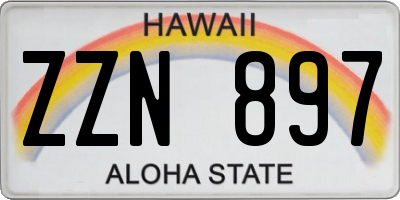 HI license plate ZZN897