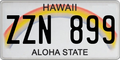 HI license plate ZZN899