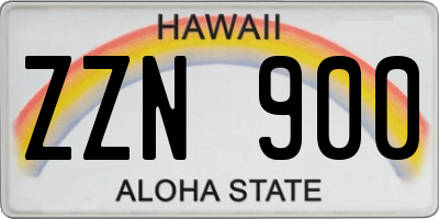 HI license plate ZZN900