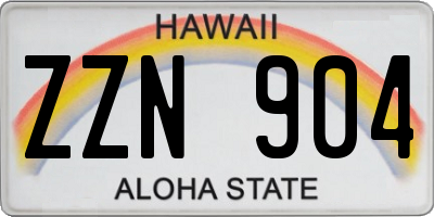 HI license plate ZZN904