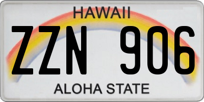 HI license plate ZZN906