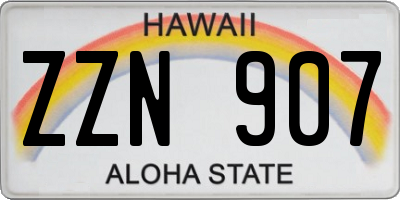 HI license plate ZZN907