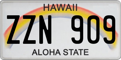 HI license plate ZZN909