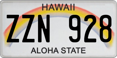 HI license plate ZZN928