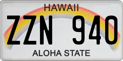 HI license plate ZZN940