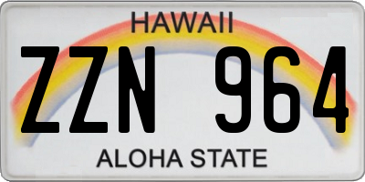 HI license plate ZZN964