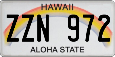 HI license plate ZZN972