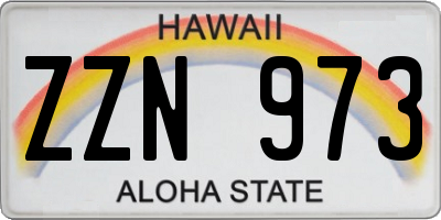 HI license plate ZZN973