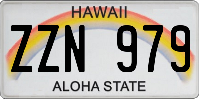 HI license plate ZZN979