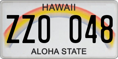 HI license plate ZZO048