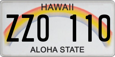 HI license plate ZZO110