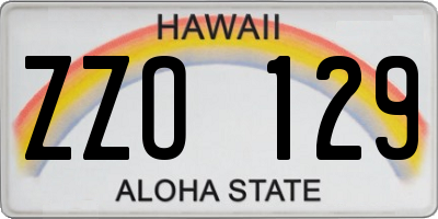HI license plate ZZO129