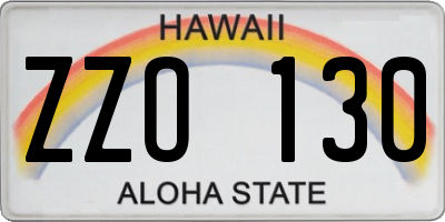 HI license plate ZZO130