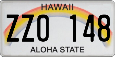 HI license plate ZZO148