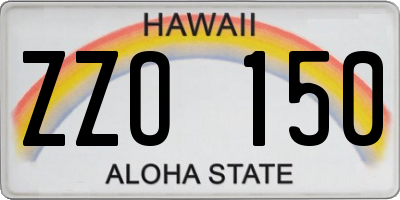 HI license plate ZZO150