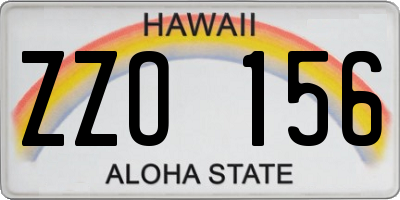 HI license plate ZZO156