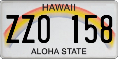 HI license plate ZZO158