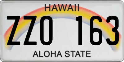 HI license plate ZZO163