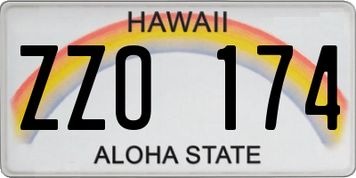 HI license plate ZZO174