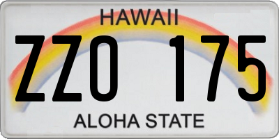 HI license plate ZZO175