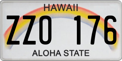 HI license plate ZZO176