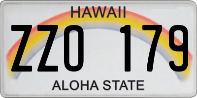 HI license plate ZZO179