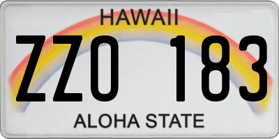 HI license plate ZZO183