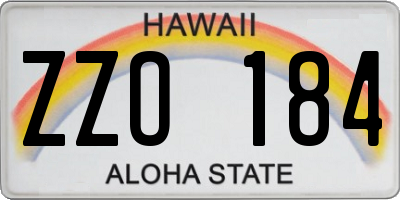 HI license plate ZZO184