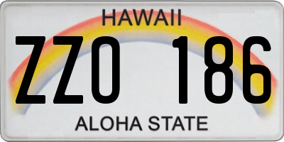 HI license plate ZZO186