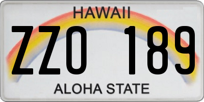 HI license plate ZZO189