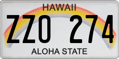 HI license plate ZZO274