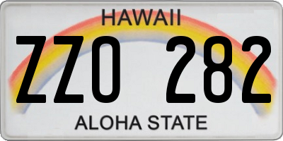 HI license plate ZZO282