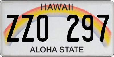 HI license plate ZZO297