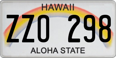 HI license plate ZZO298
