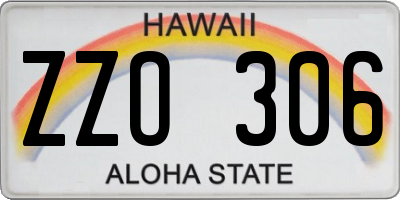 HI license plate ZZO306