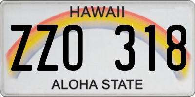 HI license plate ZZO318