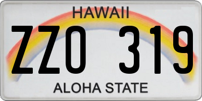 HI license plate ZZO319