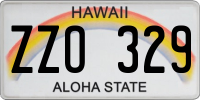 HI license plate ZZO329