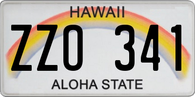 HI license plate ZZO341