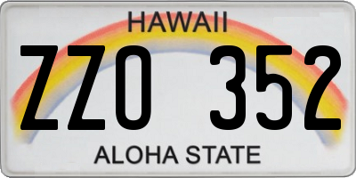 HI license plate ZZO352