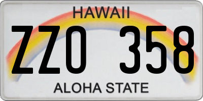 HI license plate ZZO358