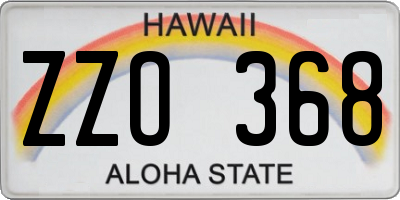 HI license plate ZZO368