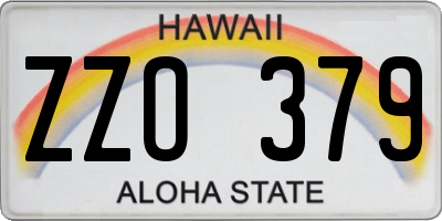HI license plate ZZO379