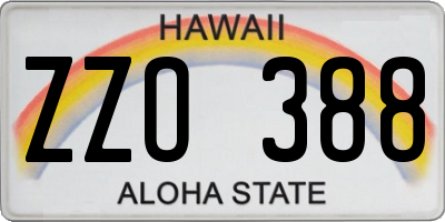 HI license plate ZZO388