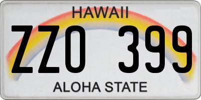 HI license plate ZZO399