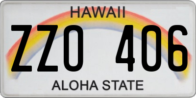 HI license plate ZZO406