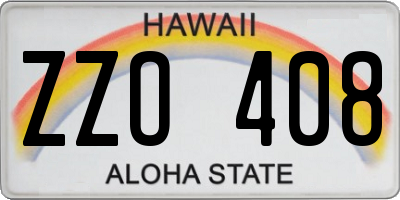 HI license plate ZZO408
